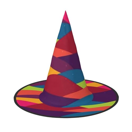 FEYUNYAN Halloween-Hexenhut, verstellbar, biegbar, Hexenkostüm, Zubehör für Frauen und Erwachsene, Party, spitze Zauberermütze, winkende Vorlage, bunte Kurven, Halloween-Hut, 2 Stück FEYUNYAN Halloween-Hexenhut, verstellbar, biegbar, Hexenkostüm, Zubehör für Frauen und Erwachsene, Party, spitze Zauberermütze, winkende Vorlage, bunte Kurven, Halloween-Hut, 2 Stück von FEYUNYAN