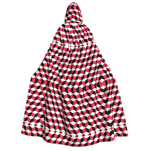 FEYUNYAN Kapuzenumhang für Erwachsene, 3D-rot-karierter Halloween-Umhang, Gothic-Hexen-Vampir-Kostüm-Zubehör, verstellbarer Bindeverschluss, weicher Polyester-Umhang für Cosplay- und Halloween-Partys FEYUNYAN Kapuzenumhang für Erwachsene, 3D-rot-karierter Halloween-Umhang, Gothic-Hexen-Vampir-Kostüm-Zubehör, verstellbarer Bindeverschluss, weicher Polyester-Umhang für Cosplay- und Halloween-Partys von FEYUNYAN