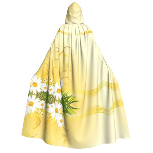 FEYUNYAN Kapuzenumhang für Erwachsene, Blumen, Schmetterlinge, Halloween-Umhang, Gothic-Hexe, Vampir-Kostüm-Zubehör, verstellbarer Bindeverschluss, weicher Polyester-Umhang für Cosplay- und von FEYUNYAN