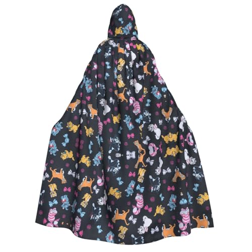 FEYUNYAN Kapuzenumhang für Erwachsene, Cartoon-Katzen-Halloween-Umhang, Gothic-Hexen-Vampir-Kostüm-Zubehör, verstellbarer Bindeverschluss, weicher Polyester-Umhang für Cosplay- und Halloween-Partys FEYUNYAN Kapuzenumhang für Erwachsene, Cartoon-Katzen-Halloween-Umhang, Gothic-Hexen-Vampir-Kostüm-Zubehör, verstellbarer Bindeverschluss, weicher Polyester-Umhang für Cosplay- und Halloween-Partys von FEYUNYAN
