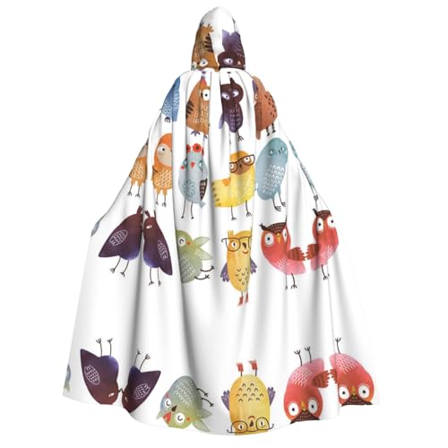 FEYUNYAN Kapuzenumhang für Erwachsene, Eulen, Vögel, Halloween-Umhang, Gothic-Hexe, Vampir-Kostüm-Zubehör, verstellbarer Bindeverschluss, weicher Polyester-Umhang für Cosplay- und Halloween-Partys FEYUNYAN Kapuzenumhang für Erwachsene, Eulen, Vögel, Halloween-Umhang, Gothic-Hexe, Vampir-Kostüm-Zubehör, verstellbarer Bindeverschluss, weicher Polyester-Umhang für Cosplay- und Halloween-Partys von FEYUNYAN