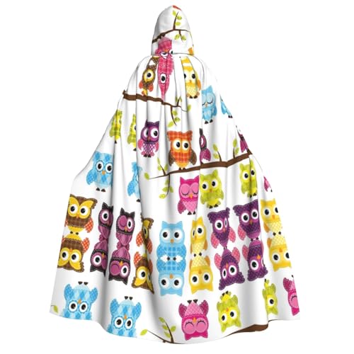 FEYUNYAN Kapuzenumhang für Erwachsene, Eulen auf Ästen, Halloween-Umhang, Gothic-Hexe, Vampir-Kostüm-Zubehör, verstellbarer Bindeverschluss, weicher Polyester-Umhang für Cosplay- und Halloween-Partys FEYUNYAN Kapuzenumhang für Erwachsene, Eulen auf Ästen, Halloween-Umhang, Gothic-Hexe, Vampir-Kostüm-Zubehör, verstellbarer Bindeverschluss, weicher Polyester-Umhang für Cosplay- und Halloween-Partys von FEYUNYAN