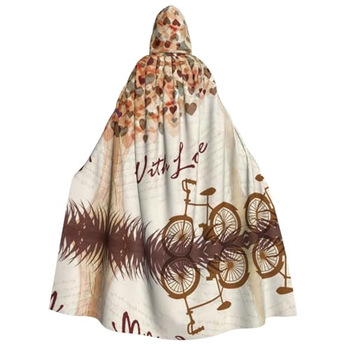 FEYUNYAN Kapuzenumhang für Erwachsene, Fahrrad Herz Baum Romantischer Halloween Umhang, Gothic Hexe Vampir Kostüm Zubehör, Verstellbarer Bindeverschluss, weicher Polyester-Umhang für Cosplay FEYUNYAN Kapuzenumhang für Erwachsene, Fahrrad Herz Baum Romantischer Halloween Umhang, Gothic Hexe Vampir Kostüm Zubehör, Verstellbarer Bindeverschluss, weicher Polyester-Umhang für Cosplay von FEYUNYAN