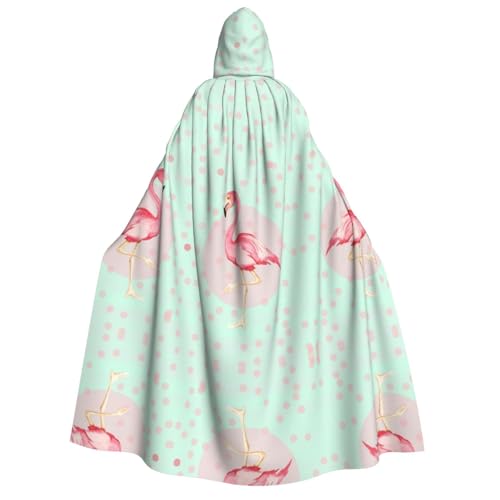 FEYUNYAN Kapuzenumhang für Erwachsene, Flamingos, Halloween-Umhang, Gothic-Hexe, Vampir-Kostüm-Zubehör, verstellbarer Bindeverschluss, weicher Polyester-Umhang für Cosplay- und Halloween-Partys FEYUNYAN Kapuzenumhang für Erwachsene, Flamingos, Halloween-Umhang, Gothic-Hexe, Vampir-Kostüm-Zubehör, verstellbarer Bindeverschluss, weicher Polyester-Umhang für Cosplay- und Halloween-Partys von FEYUNYAN
