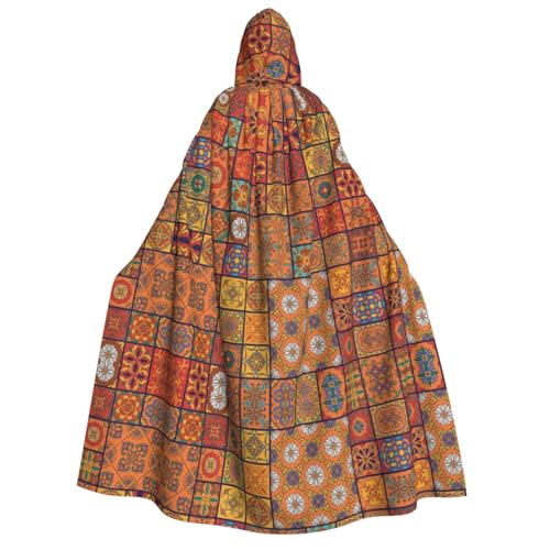 FEYUNYAN Kapuzenumhang für Erwachsene, Gruppe marokkanischer geometrischer Halloween-Umhang, Gothic-Hexen-Vampir-Kostüm-Zubehör, verstellbarer Bindeverschluss, weicher Polyester-Umhang für Cosplay FEYUNYAN Kapuzenumhang für Erwachsene, Gruppe marokkanischer geometrischer Halloween-Umhang, Gothic-Hexen-Vampir-Kostüm-Zubehör, verstellbarer Bindeverschluss, weicher Polyester-Umhang für Cosplay von FEYUNYAN
