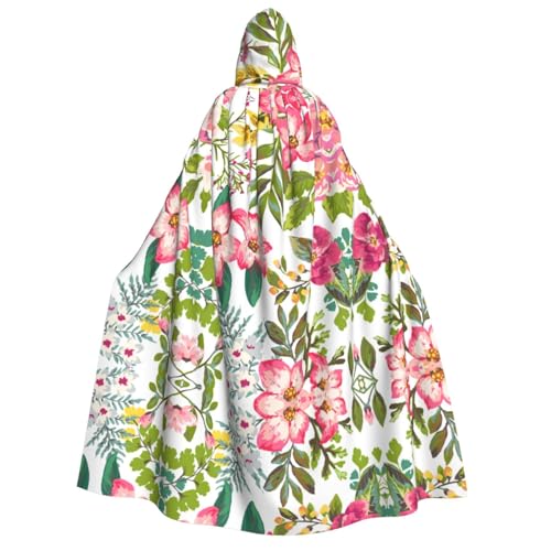 FEYUNYAN Kapuzenumhang für Erwachsene, Hibiskusblumen, Halloween-Umhang, Gothic-Hexen-Vampir-Kostüm-Zubehör, verstellbarer Bindeverschluss, weicher Polyester-Umhang für Cosplay- und Halloween-Partys FEYUNYAN Kapuzenumhang für Erwachsene, Hibiskusblumen, Halloween-Umhang, Gothic-Hexen-Vampir-Kostüm-Zubehör, verstellbarer Bindeverschluss, weicher Polyester-Umhang für Cosplay- und Halloween-Partys von FEYUNYAN