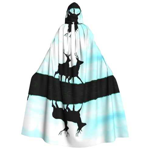 FEYUNYAN Kapuzenumhang für Erwachsene, Hirsch-Halloween-Umhang, Gothic-Hexen-Vampir-Kostüm-Zubehör, verstellbarer Bindeverschluss, weicher Polyester-Umhang für Cosplay- und Halloween-Partys FEYUNYAN Kapuzenumhang für Erwachsene, Hirsch-Halloween-Umhang, Gothic-Hexen-Vampir-Kostüm-Zubehör, verstellbarer Bindeverschluss, weicher Polyester-Umhang für Cosplay- und Halloween-Partys von FEYUNYAN