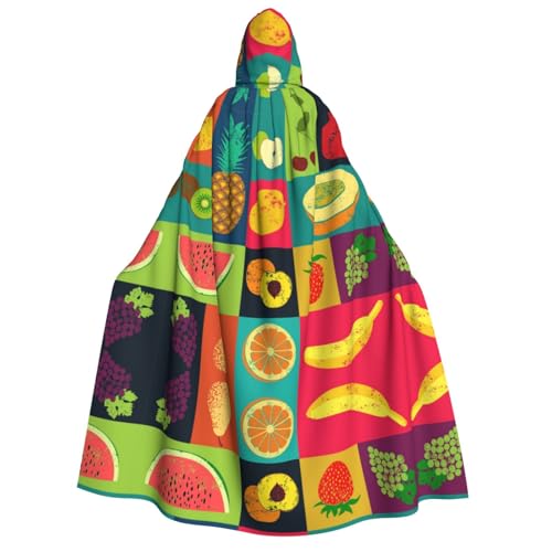FEYUNYAN Kapuzenumhang für Erwachsene, Kunststil, Obst, Halloween-Umhang, Gothic-Hexe, Vampir-Kostüm-Zubehör, verstellbarer Bindeverschluss, weicher Polyester-Umhang für Cosplay- und Halloween-Partys FEYUNYAN Kapuzenumhang für Erwachsene, Kunststil, Obst, Halloween-Umhang, Gothic-Hexe, Vampir-Kostüm-Zubehör, verstellbarer Bindeverschluss, weicher Polyester-Umhang für Cosplay- und Halloween-Partys von FEYUNYAN
