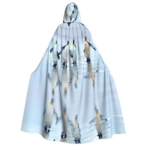 FEYUNYAN Kapuzenumhang für Erwachsene, Pinguin-Halloween-Umhang, Gothic-Hexen-Vampir-Kostüm-Zubehör, verstellbarer Bindeverschluss, weicher Polyester-Umhang für Cosplay- und Halloween-Partys von FEYUNYAN