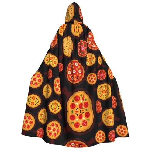 FEYUNYAN Kapuzenumhang für Erwachsene, Pizza-Lebensmittel-Halloween-Umhang, Gothic-Hexen-Vampir-Kostüm-Zubehör, verstellbarer Bindeverschluss, weicher Polyester-Umhang für Cosplay- und FEYUNYAN Kapuzenumhang für Erwachsene, Pizza-Lebensmittel-Halloween-Umhang, Gothic-Hexen-Vampir-Kostüm-Zubehör, verstellbarer Bindeverschluss, weicher Polyester-Umhang für Cosplay- und von FEYUNYAN