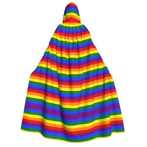 FEYUNYAN Kapuzenumhang für Erwachsene, Regenbogen-Muster, Halloween-Umhang, Gothic-Hexe, Vampir-Kostüm-Zubehör, verstellbarer Bindeverschluss, weicher Polyester-Umhang für Cosplay- und FEYUNYAN Kapuzenumhang für Erwachsene, Regenbogen-Muster, Halloween-Umhang, Gothic-Hexe, Vampir-Kostüm-Zubehör, verstellbarer Bindeverschluss, weicher Polyester-Umhang für Cosplay- und von FEYUNYAN