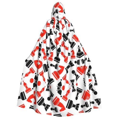 FEYUNYAN Kapuzenumhang für Erwachsene, Schachmuster, Halloween-Umhang, Gothic-Hexen-Vampir-Kostüm-Zubehör, verstellbarer Bindeverschluss, weicher Polyester-Umhang für Cosplay- und Halloween-Partys FEYUNYAN Kapuzenumhang für Erwachsene, Schachmuster, Halloween-Umhang, Gothic-Hexen-Vampir-Kostüm-Zubehör, verstellbarer Bindeverschluss, weicher Polyester-Umhang für Cosplay- und Halloween-Partys von FEYUNYAN