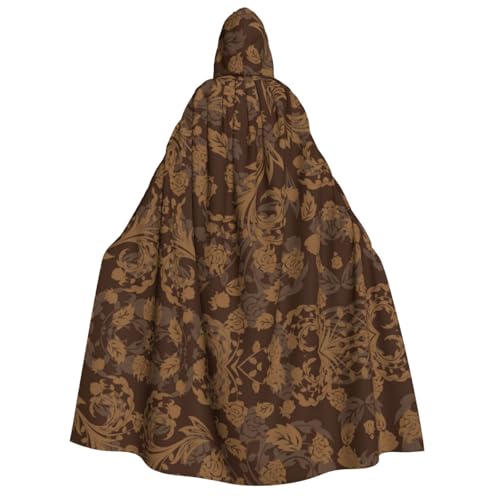 FEYUNYAN Kapuzenumhang für Erwachsene, Set mit kunstvollem Blumenmuster, Halloween-Umhang, Gothic-Hexe, Vampir-Kostüm-Zubehör, verstellbarer Bindeverschluss, weicher Polyester-Umhang für Cosplay- und von FEYUNYAN