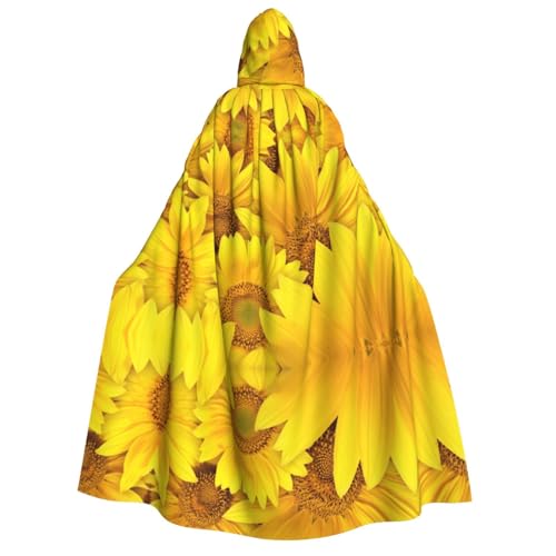 FEYUNYAN Kapuzenumhang für Erwachsene, Sonnenblumen, gelbe Blumen, Halloween-Umhang, Gothic-Hexe, Vampir-Kostüm-Zubehör, verstellbarer Bindeverschluss, weicher Polyester-Umhang für Cosplay- und FEYUNYAN Kapuzenumhang für Erwachsene, Sonnenblumen, gelbe Blumen, Halloween-Umhang, Gothic-Hexe, Vampir-Kostüm-Zubehör, verstellbarer Bindeverschluss, weicher Polyester-Umhang für Cosplay- und von FEYUNYAN