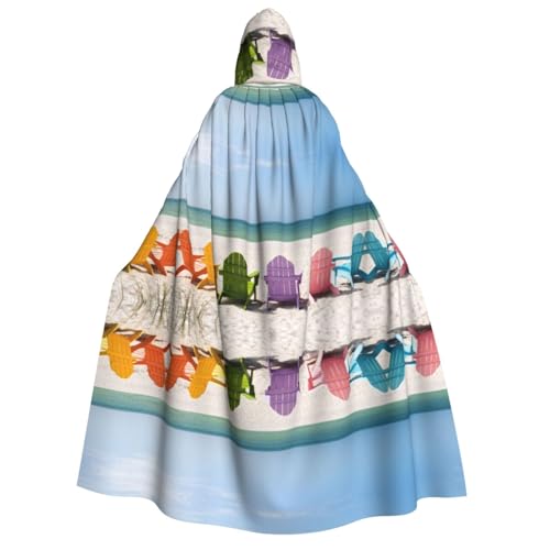FEYUNYAN Kapuzenumhang für Erwachsene, Stühle neben blauem Himmel, Halloween-Umhang, Gothic-Hexe, Vampir-Kostüm-Zubehör, verstellbarer Bindeverschluss, weicher Polyester-Umhang für Cosplay- und FEYUNYAN Kapuzenumhang für Erwachsene, Stühle neben blauem Himmel, Halloween-Umhang, Gothic-Hexe, Vampir-Kostüm-Zubehör, verstellbarer Bindeverschluss, weicher Polyester-Umhang für Cosplay- und von FEYUNYAN