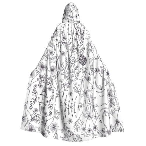 FEYUNYAN Kapuzenumhang für Erwachsene, blühende Pflanzen, Halloween-Umhang, Gothic-Hexe, Vampir-Kostüm-Zubehör, verstellbarer Bindeverschluss, weicher Polyester-Umhang für Cosplay- und FEYUNYAN Kapuzenumhang für Erwachsene, blühende Pflanzen, Halloween-Umhang, Gothic-Hexe, Vampir-Kostüm-Zubehör, verstellbarer Bindeverschluss, weicher Polyester-Umhang für Cosplay- und von FEYUNYAN