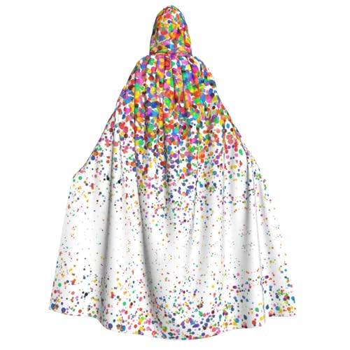 FEYUNYAN Kapuzenumhang für Erwachsene, farbige Punkte, Kunst, Halloween-Umhang, Gothic-Hexe, Vampir-Kostüm-Zubehör, verstellbarer Bindeverschluss, weicher Polyester-Umhang für Cosplay- und FEYUNYAN Kapuzenumhang für Erwachsene, farbige Punkte, Kunst, Halloween-Umhang, Gothic-Hexe, Vampir-Kostüm-Zubehör, verstellbarer Bindeverschluss, weicher Polyester-Umhang für Cosplay- und von FEYUNYAN