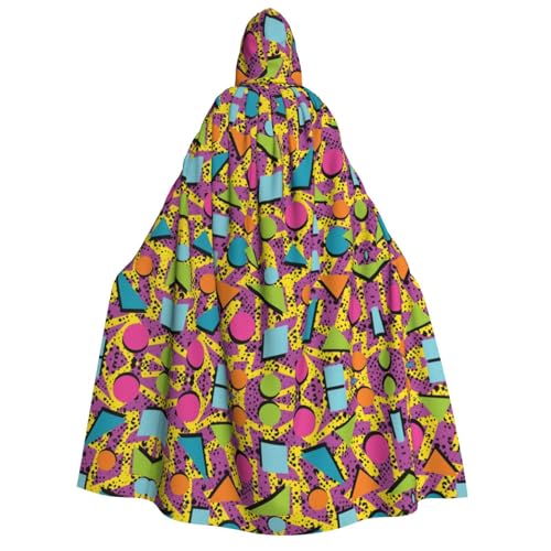 FEYUNYAN Kapuzenumhang für Erwachsene, farbiger Memphis-Halloween-Umhang, Gothic-Hexen-Vampir-Kostüm-Zubehör, verstellbarer Bindeverschluss, weicher Polyester-Umhang für Cosplay- und Halloween-Partys FEYUNYAN Kapuzenumhang für Erwachsene, farbiger Memphis-Halloween-Umhang, Gothic-Hexen-Vampir-Kostüm-Zubehör, verstellbarer Bindeverschluss, weicher Polyester-Umhang für Cosplay- und Halloween-Partys von FEYUNYAN