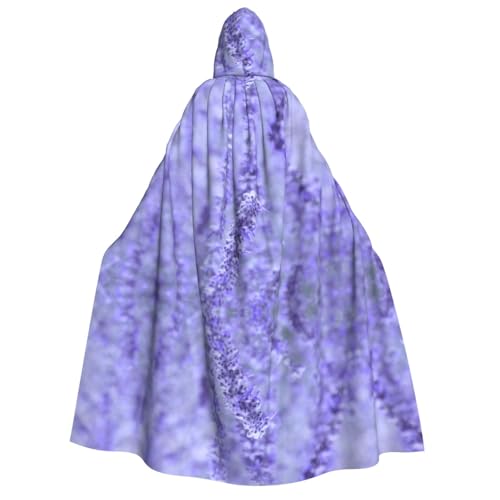 FEYUNYAN Kapuzenumhang für Erwachsene, lila Lavendelblumen, Halloween-Umhang, Gothic-Hexe, Vampir-Kostüm-Zubehör, verstellbarer Bindeverschluss, weicher Polyester-Umhang für Cosplay- und FEYUNYAN Kapuzenumhang für Erwachsene, lila Lavendelblumen, Halloween-Umhang, Gothic-Hexe, Vampir-Kostüm-Zubehör, verstellbarer Bindeverschluss, weicher Polyester-Umhang für Cosplay- und von FEYUNYAN