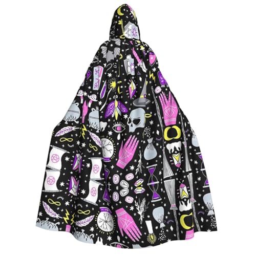 FEYUNYAN Kapuzenumhang für Erwachsene, magische Hexe, böhmischer Halloween-Umhang, Gothic-Hexe, Vampir-Kostüm-Zubehör, verstellbarer Bindeverschluss, weicher Polyester-Umhang für Cosplay- und FEYUNYAN Kapuzenumhang für Erwachsene, magische Hexe, böhmischer Halloween-Umhang, Gothic-Hexe, Vampir-Kostüm-Zubehör, verstellbarer Bindeverschluss, weicher Polyester-Umhang für Cosplay- und von FEYUNYAN