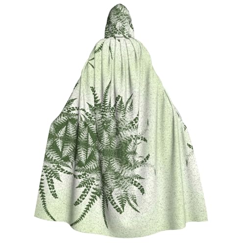 FEYUNYAN Kapuzenumhang für Erwachsene, natürlicher Pflanzen-Farnblatt-Halloween-Umhang, Gothic-Hexen-Vampir-Kostüm-Zubehör, verstellbarer Bindeverschluss, weicher Polyester-Umhang für Cosplay- und von FEYUNYAN