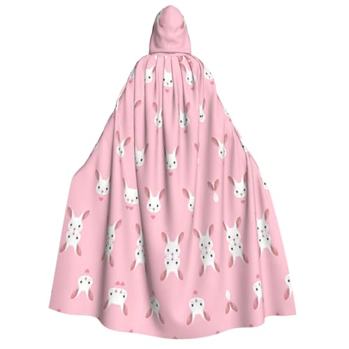 FEYUNYAN Kapuzenumhang für Erwachsene, niedlicher Hasen-Umhang, Gothic-Hexen-Vampir-Kostüm-Zubehör, verstellbarer Bindeverschluss, weicher Polyester-Umhang für Cosplay- und Halloween-Partys von FEYUNYAN