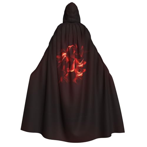 FEYUNYAN Kapuzenumhang für Erwachsene, rote Flamme, Halloween-Umhang, Gothic-Hexe, Vampir-Kostüm-Zubehör, verstellbarer Bindeverschluss, weicher Polyester-Umhang für Cosplay- und Halloween-Partys von FEYUNYAN