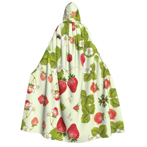 FEYUNYAN Kapuzenumhang für Erwachsene, schöner Erdbeer-Halloween-Umhang, Gothic-Hexen-Vampir-Kostüm-Zubehör, verstellbarer Bindeverschluss, weicher Polyester-Umhang für Cosplay- und Halloween-Partys FEYUNYAN Kapuzenumhang für Erwachsene, schöner Erdbeer-Halloween-Umhang, Gothic-Hexen-Vampir-Kostüm-Zubehör, verstellbarer Bindeverschluss, weicher Polyester-Umhang für Cosplay- und Halloween-Partys von FEYUNYAN