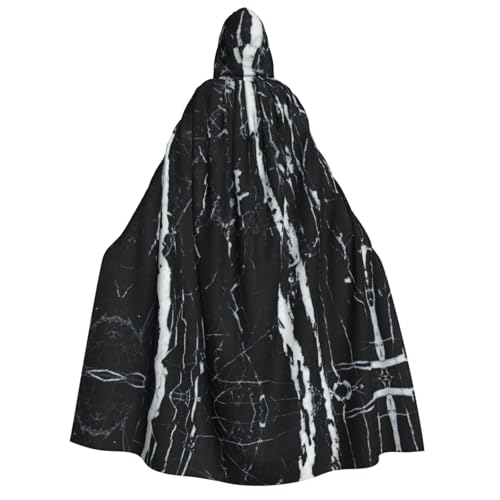 FEYUNYAN Kapuzenumhang für Erwachsene, schwarz-weißer Marmor-Halloween-Umhang, Gothic-Hexen-Vampir-Kostüm-Zubehör, verstellbarer Bindeverschluss, weicher Polyester-Umhang für Cosplay- und FEYUNYAN Kapuzenumhang für Erwachsene, schwarz-weißer Marmor-Halloween-Umhang, Gothic-Hexen-Vampir-Kostüm-Zubehör, verstellbarer Bindeverschluss, weicher Polyester-Umhang für Cosplay- und von FEYUNYAN