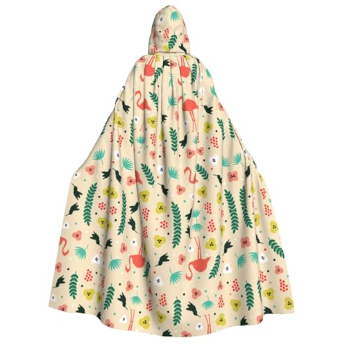 FEYUNYAN Kapuzenumhang für Erwachsene, tropisches Muster, Halloween-Umhang, Gothic-Hexe, Vampir-Kostüm-Zubehör, verstellbarer Bindeverschluss, weicher Polyester-Umhang für Cosplay- und von FEYUNYAN