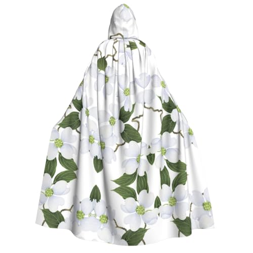 FEYUNYAN Kapuzenumhang für Erwachsene, weiße Blüte, Halloween-Umhang, Gothic-Hexen-Vampir-Kostüm-Zubehör, verstellbarer Bindeverschluss, weicher Polyester-Umhang für Cosplay- und Halloween-Partys FEYUNYAN Kapuzenumhang für Erwachsene, weiße Blüte, Halloween-Umhang, Gothic-Hexen-Vampir-Kostüm-Zubehör, verstellbarer Bindeverschluss, weicher Polyester-Umhang für Cosplay- und Halloween-Partys von FEYUNYAN