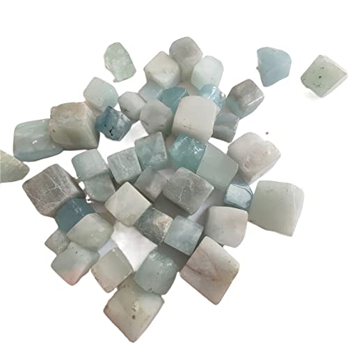 1/3 Stück natürlicher Würfel, Blauer Aquamarin-Stein, Kristall, Fels-Edelstein, Probe, Naturstein, Kristall (Color : 3pcs, Size : 8-15mm) von FFIME