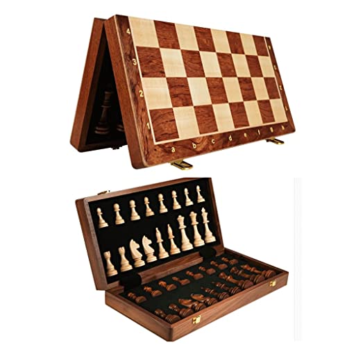 Schach Holzschachspiel 15''/17'' Schachbrett für Wettbewerbe, tragbares faltbares Schachbrett, strategisches Brettspiel für 2 Spieler Schachbrett von FGDIUCVN