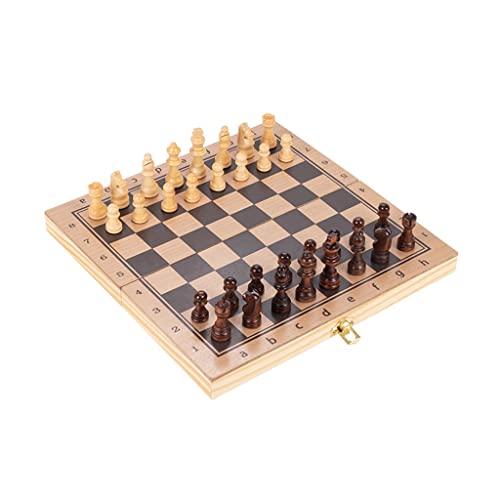 Schachbrettspiel, 15,3 Zoll großes Holzschach, magnetisches Schachspiel mit handgefertigten Schachfiguren, Reise-Klappschachbrettset für Kinder, Familienparty-Schachspiel von FGDIUCVN