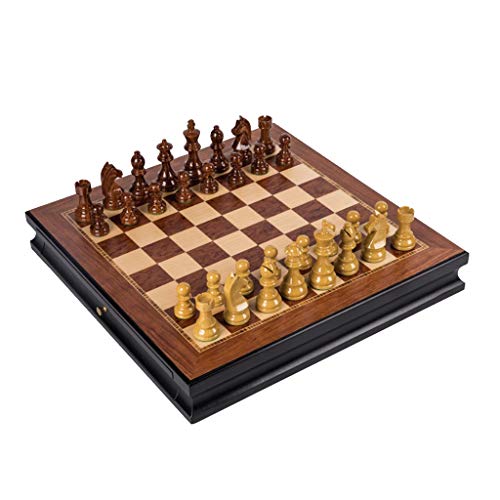 Schachspiel Schachspiel mit Zwei Schubladen Kreatives Schachspiel aus Holz Leicht und einfach zu tragen Bieten Sie Geschenke für Schachliebhaber und -lernende Internation von FGDIUCVN