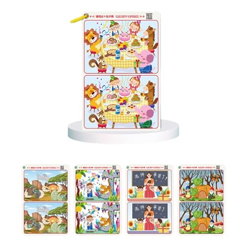 FGDTREE 32 Stücke Aufmerksamkeitsentwicklungskarten Spiel Für Kinder Über 3 Jahre Finden Die Differenzaktivitätskarten von FGDTREE