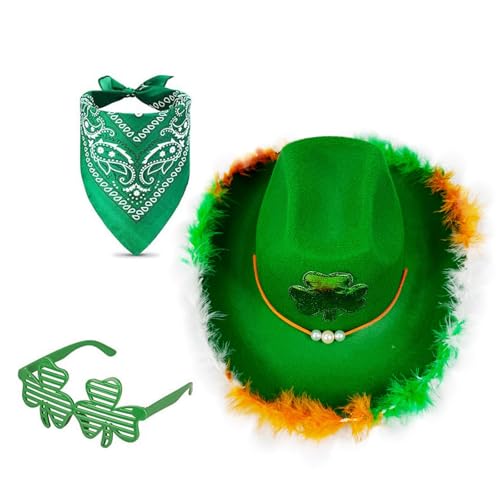 FGDTREE Clovers Festival Hat Set Komfortable Green Hat Kulturer Event Party Kopfbedeckung Für Outdoor Aktivitäten Und Festivals von FGDTREE