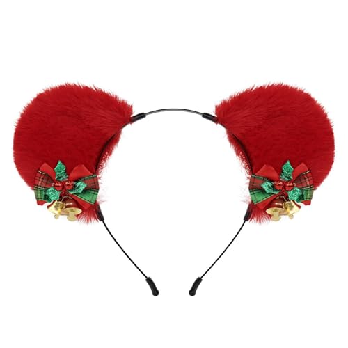 FGDTREE Mistelstirnband Pelzohr Pailletten Kopfwege Weihnachtsfeier Foto Requisiten Party Kopfwege Cosplay Accessoires von FGDTREE