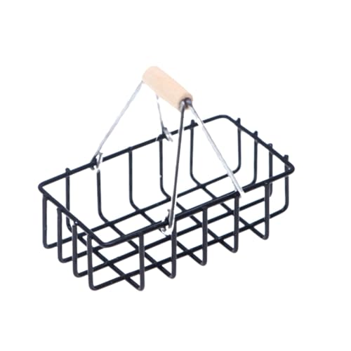 FGDTREE Metall Black Miniatur Korb Für Dollhouses Dekoration Und Modellanzeige Mit Realistischen Dollhouses Accessoires von FGDTREE