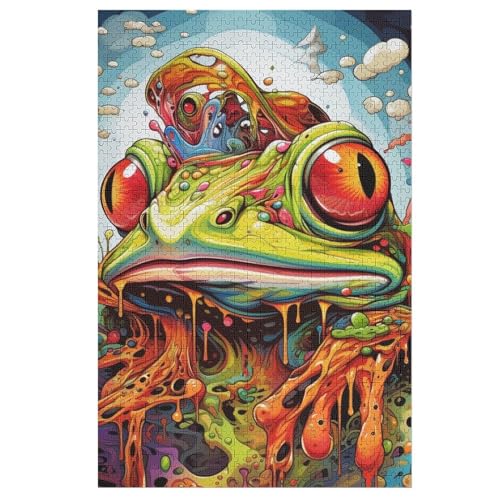 1000 Teile Puzzle Für Erwachsene, Frosch -Puzzles, Kinder HolzPuzzle, Kreatives Puzzle, Geschenk Für Freunde Und Familie 78×53cm von FGHJHGG