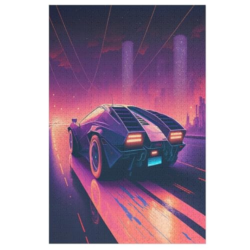 1000 Teile Puzzle Für Jungen Und Mädchen, Standard-Puzzles Neonauto, Familienspiele, 78×53cm von FGHJHGG
