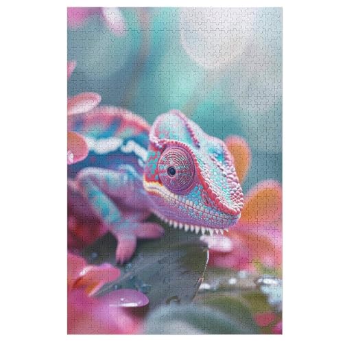 Chamäleon Holzpuzzle 1000 Teile Klassische Puzzles Erwachsene Kinder Puzzle DIY Kit Holzspielzeug Einzigartiges Geschenk 78×53cm Chamäleon Holzpuzzle 1000 Teile Klassische Puzzles Erwachsene Kinder Puzzle DIY Kit Holzspielzeug Einzigartiges Geschenk 78×53cm von FGHJHGG