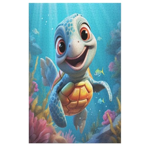 Cute Schildkröte Holzpuzzle - Puzzle Für Erwachsene, 1000-teilige Puzzles Für Teenager Und Kinder, Herausfordernde Spiele 78×53cm Cute Schildkröte Holzpuzzle - Puzzle Für Erwachsene, 1000-teilige Puzzles Für Teenager Und Kinder, Herausfordernde Spiele 78×53cm von FGHJHGG