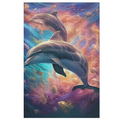Delphin Holzpuzzle 1000 Teile Klassische Puzzles Erwachsene Kinder Puzzle DIY Kit Holzspielzeug Einzigartiges Geschenk 78×53cm Delphin Holzpuzzle 1000 Teile Klassische Puzzles Erwachsene Kinder Puzzle DIY Kit Holzspielzeug Einzigartiges Geschenk 78×53cm von FGHJHGG