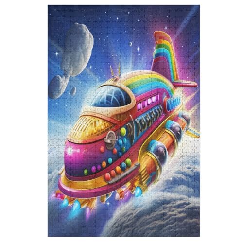 Farbiges Raumschiff Puzzle 1000 Teile, Holzpuzzle Herausforderndes Geschicklichkeitsspiel Für Die Ganze Familie, Kinder Erwachsenenpuzzle Ab 12 Jahren 78×53cm Farbiges Raumschiff Puzzle 1000 Teile, Holzpuzzle Herausforderndes Geschicklichkeitsspiel Für Die Ganze Familie, Kinder Erwachsenenpuzzle Ab 12 Jahren 78×53cm von FGHJHGG