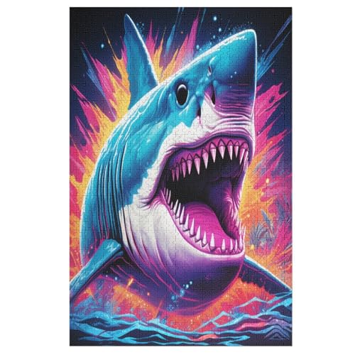 Hai Puzzle Für Erwachsene,1000-teiliges Puzzles, Für Kinder,Holzpuzzle,Lernspielzeug, 78×53cm Hai Puzzle Für Erwachsene,1000-teiliges Puzzles, Für Kinder,Holzpuzzle,Lernspielzeug, 78×53cm von FGHJHGG