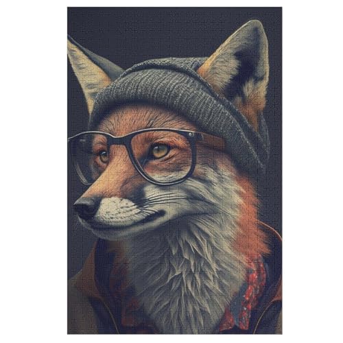 Hipster Fuchs in Clothes Holzpuzzle - 1000 Teiliges Jigsaw Knobelspiel - Puzzle Für Erwachsene & Kinder - Outdoor & Reisespielzeug 78×53cm Hipster Fuchs in Clothes Holzpuzzle - 1000 Teiliges Jigsaw Knobelspiel - Puzzle Für Erwachsene & Kinder - Outdoor & Reisespielzeug 78×53cm von FGHJHGG