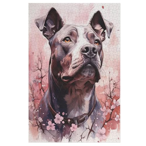 Holzpuzzles 1000 Teile Deutscher Dobermann -Puzzle Für Jungen Und Mädchen, Schwierigkeitsgrad, Lernspiele, Familienspielzeug 78×53cm von FGHJHGG
