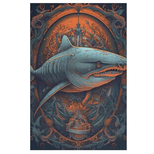 Holzpuzzles 1000 Teile Hai -Puzzle Für Jungen Und Mädchen, Schwierigkeitsgrad, Lernspiele, Familienspielzeug 78×53cm Holzpuzzles 1000 Teile Hai -Puzzle Für Jungen Und Mädchen, Schwierigkeitsgrad, Lernspiele, Familienspielzeug 78×53cm von FGHJHGG