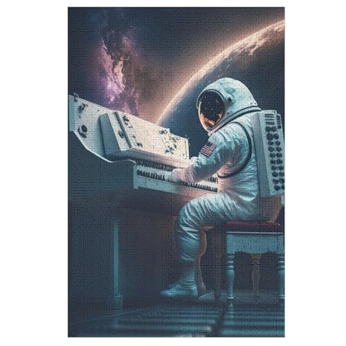 Holzpuzzles 1000 Teile Klavier in Space -Puzzle Für Jungen Und Mädchen, Schwierigkeitsgrad, Lernspiele, Familienspielzeug 78×53cm von FGHJHGG